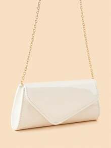 REMANLAND Fashionable Ladies Evening Bag, Shiny PU Clutch, New Wedding Prom Party Bag, Exquisite And Charming Envelope Bag, Suitable For Dinners, Gatherings, Dances, Parties, Graduation Ceremonies, The Best Gift For Ladies, Girls, Female College Students. - White - View 5