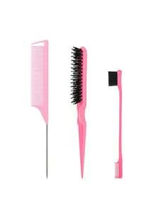 3pcs/Set Kids Hair Styling Tools, Include Hair Comb, Eyebrow Brush, Color Streak Brush - Multicolor - View 8