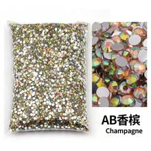 2mm, 3mm, 4mm, 5mm, 6mm Bulk Pack Non-Hotfix Resin Flat Bottom Rhinestones Crystal Nail Studs DIY