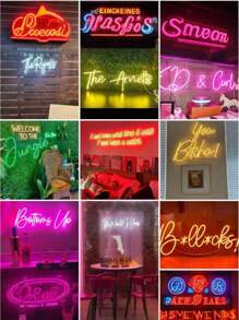 Letrero de neón LED personalizado y regulable para decoración de habitación, Letrero de neón personalizado para boda, regalo del Día de San Valentín, Letrero de neón para festival, decoración del hogar, fondo de boda, alimentado por USB
