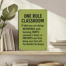 1PC Motivational Tin Sign, One Rule Classroom, Educational Wall Art, Classroom Quote, High-Quality Metal, School And Office Decor, Perfect For Classroom Wall Decor, 8x12 Inches / 20x30 Cm - 8x12吋/20x30公分-1件 - 查看 1