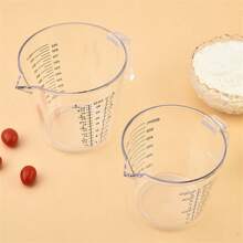 1 Stück transparenter Kunststoff Messbecher mit Skala, Messwerkzeug für die Küche aus dickem PS Material
