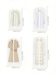 1/5pcs Transparent Garment Dust Cover Bags, 4 Sizes - Suit/Dress Garment Bag With Zipper, Storage Bag For Clothes - Multicolor - View 2