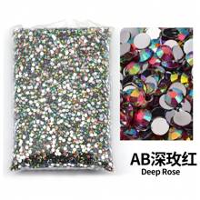 2mm, 3mm, 4mm, 5mm, 6mm Bulk Pack Non-Hotfix Resin Flat Bottom Rhinestones Crystal Nail Studs DIY