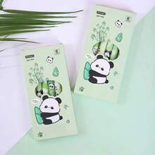 6 Stücke Set Panda & Bambus süße & stilvolle Kugelschreiber mit Druckknopf, minimalistisches Design, langanhaltend, geeignet für Mädchen, mit schwarzer Tinte