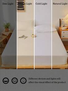 3 PiecesSoft Microfiber Bedding Set (1*Fitted Sheet + 2*Pillowcases), Breathable And Comfortable For Bedroom/Guest Room, All Seasons - White - View 10