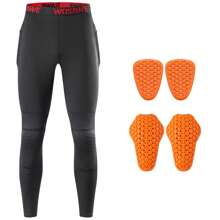 WOSAWE Pantalon de cyclisme sport WOSAWE pour hommes avec armure souple, certifié CE, absorption des chocs, rembourrage, très extensible, respirant et confortable