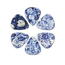 Set de 12 piezas de púas de guitarra de diseños coloridos - Opciones de grosor de 0.46/0.71/1.0mm, Accesorios de instrumentos musicales, Diseños vibrantes para entusiastas de la música como regalo - Azul y blanco - Ver 5