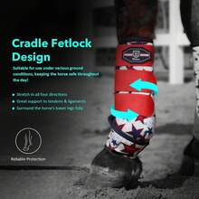 Local Warehouse-Round Lower Limb Protection & Support Sport Boots Perfect For Endurance Training And Performance Pack Of 2 Red Dream Star L Harrison Howard Horse Sport Medicine Front Shock-Absorbing Boots All- - Red Dream Star - View 5