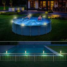 1 pièce/6 pièces Lumières solaires extérieures pour piscine, Lumières de clôture à LED, Lumières étanches, Interrupteur automatique crépuscule/aube, Pour clôture de piscine, jardin, porche, décoration d'allée