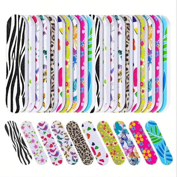 100pcs Professional Double-Sided Emery Nail Files, Fashion Style Manicure, Foot Care, Emery Board Tools, Abrasive Polishing Strips, Suitable For Beginners And Nail Salons
