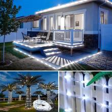 户外太阳能仙女灯，50/100/200/300 LED 闪烁花园灯，带 8 种照明模式按钮控制，防水户外装饰灯串，带柔性管，适用于庭院、花园、栅栏、露台、泳池、婚礼、派对、圣诞节、万圣节、露营、节日气氛