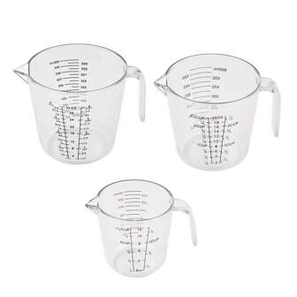 1 件透明塑料量杯，带刻度标记，厚 PS 材质厨房测量工具