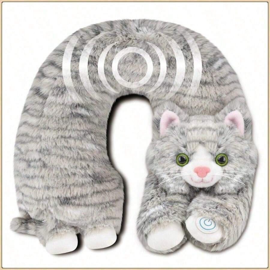 Health Touch Neck Massager Gift With Relaxing Vibration, U-Shaped Lightweight – Cat - 1 - View 1