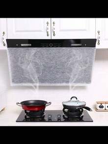 12 piezas/paquete Filtros y absorbentes blancos para campana de cocina del hogar, filtros de extractor de horno, pegatinas de grasa de cocina (45 x 43 cm/pieza), blanco, también disponible en versión de extensión de 500 cm/rollo y versión extra larga de 1000 cm/rollo, adecuado para varios tamaños de campanas de cocina - Multicolor - Ver 2