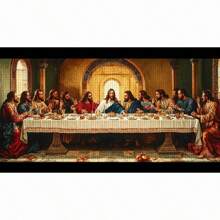 Juego de bordado de punto de cruz JOZYSH 1 PIEZA SIN MARCO 40X70 CM / 15.7X27.6 PULGADAS 11 PIEZAS/14 PIEZAS IMPRESO, LA ÚLTIMA CENA, JUEGO DE BORDADO DE PUNTO DE CRUZ FÁCIL DIY PARA PRINCIPIANTES Y ADULTOS, CONTIENE AIDAB PREIMPRESO, AGUJAS, HILOS, DIBUJOS IMPRESOS E INSTRUCCIONES. Es un regalo ideal para amigos y familiares, y una decoración de pared de arte hecha a mano para tu oficina en casa.