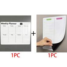 1 pieza Pizarra magnética borrable para refrigerador, pegatina de pizarra blanca magnética suave, calendario semanal, mejor regalo de memorándum