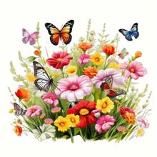 1pc Flowers And Butterflies Toilet Seat Sticker - Removable And Reusable PVC Sticker For Bathroom, Bathtub, Toilet, Multi-Purpose Wall Art Home Decoration Sticker