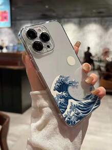 Capa de Telefone de Verão IphoneOcean 1 Peça, Capa Protetora de Telefone Transparente Artística Impressa com Onda de Kanagawa, Proteção Resistente a Choques, Compatível com Iphone 16/11/16pro/16plus/16promax/16e/15Promax/13/14/12/XS/XR/7G/8P, Galaxy S25/S25PLUS/S25 Ultra/A16/A36/A26/A56/A50/A12/A32/A52