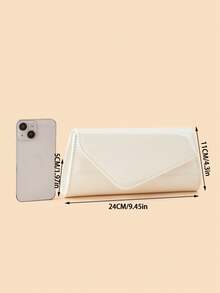 REMANLAND Fashionable Ladies Evening Bag, Shiny PU Clutch, New Wedding Prom Party Bag, Exquisite And Charming Envelope Bag, Suitable For Dinners, Gatherings, Dances, Parties, Graduation Ceremonies, The Best Gift For Ladies, Girls, Female College Students. - White - View 7