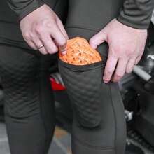 WOSAWE Pantalon de cyclisme sport WOSAWE pour hommes avec armure souple, certifié CE, absorption des chocs, rembourrage, très extensible, respirant et confortable