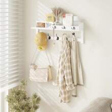 Key Hooks Wall Hooks With Shelves Entrance Wall Hangers Wooden Coat Hooks Wall Hangers With Shelves Wall Hangers With 5 Double Hooks 3 Key Hooks Mail Organizer And Key Holder Key Holder