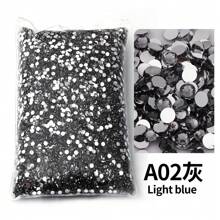 2mm, 3mm, 4mm, 5mm, 6mm Bulk Pack Non-Hotfix Resin Flat Bottom Rhinestones Crystal Nail Studs DIY