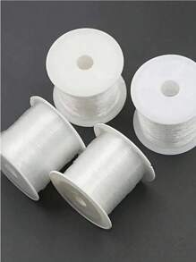3 rouleaux de fil de pêche transparent élastique rond et de perles de cristal colorées, polyvalent pour la confection de bijoux, le filage de perles (longueur de 50 m)