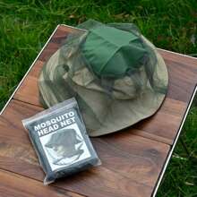 1pc Outdoor Anti-Mosquito Mesh Automatic Shrinking Anti-Insect Cap Camping Versatile Anti-Mosquito Cap Outdoor Fishing Cap