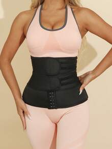 Adjustable Sweat-Enhancing Waist Trainer Belt, Tummy Control And Butt Lifting Gym Accessories For Belly Slimming Girdles, Lumbar Girdles For Belly Slimming Corset - Black - View 13