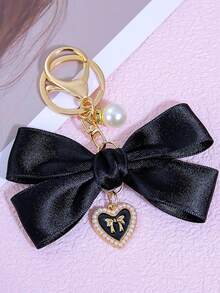 1pc Bowknot Bag Charm, A Bag Accessory, And An Faux Pearl Keychain. It's A Perfect Mother's Day Gift. This Cute Faux Pearl Beaded Bracelet-Style Keychain Exudes A Vintage Charm. It Is Suitable For Decorating Ladies' And Girls' Handbags, Backpacks, And Even Cars. The Pearl Pendant Adorned With A Ribbon Is Also An Excellent Choice For Valentine's Day And Birthday Gifts. - Multicolor - View 25