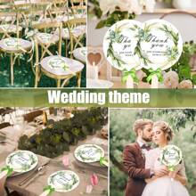 5pcs Classic Plastic Wedding Hand Fans, Green Plant Design With Handle, Bulk Hand Held, For Wedding Ceremony, Bridal Shower, Guests, Celebrating With Us, Suitable For Wedding, Bridal Party And Outdoor Events, Wedding Decor