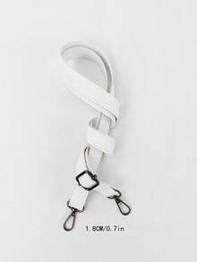 DIY Shoulder Strap, Bag Accessories Strap, Wallet Replacement Strap, Full Grain Microfiber Leather, Adjustable Crossbody Shoulder Strap, Black/Gold/Silver Hardware - White - View 21