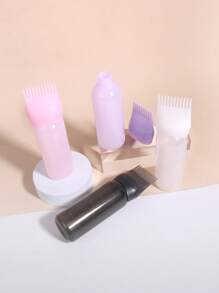 1 pieza Botella para coloración del cabello con peine, botella para tinte de cabello, aplicador de botella para peluquería y uso en el hogar