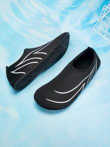 New Waterproof Sandals Aqua Socks Non-Slip Beach Shoes, Breathable Outdoor Swimming Running Flexible Soft Yoga Socks, Black Fashion - Black - View 1