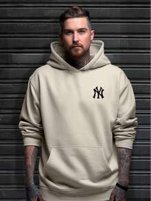 Kit 2 NY Cold Weather Blouse New York Men's Sweatshirt Hooded Sweatshirt With Pocket Kangaroo Warm Jacket - 黑與白 - 查看 2