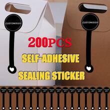 [Custom] 1 Customizable Packaging Seal Sticker, Suitable For Popcorn, Cake Boxes, Baking, Black Matte Polka Dot Seal Sticker,Graphic Print - Black - View 6