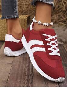 Women's Lightweight White Sneakers, 2025 New Spring And Summer Popular Flat Style Versatile Casual Athletic Shoes - Green - View 7