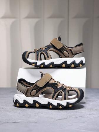 Sandalias deportivas antideslizantes y duraderas para niños y niños, con diseño y malla transpirable, cómodo y con protección para los dedos, adecuado para uso diario y actividades al aire libre, para primavera/verano