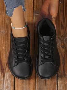 Chaussures de sport extérieur minimalistes pour femmes grandes tailles, chaussures de course respirantes avec surpiqûres, lacets