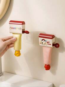 1/2/4 piezas Exprimidor de pasta de dientes lindo de dopamina, Exprimidor de pasta de dientes flojo, Exprimidor manual de pasta de dientes de limpiador facial para inodoro