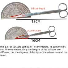 1pc Stainless Steel Scissors Set, Straight And Curved Tip, Random Styles, Extra Thick Blades, Tools For Men - Silver - View 6