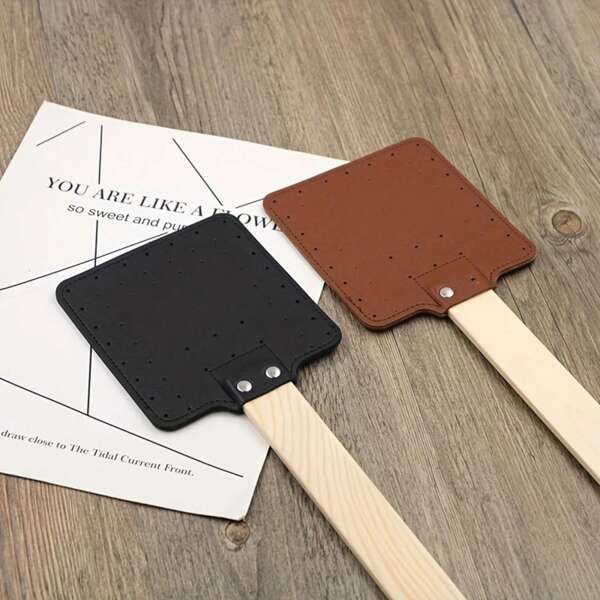 Matamoscas, matamoscas resistente con mango de madera largo para usar en interiores y exteriores