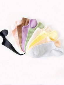 Meias curtas femininas casuais de cores mistas, 8/10/20 peças, tecido versátil, respirável, meia cano médio para deslocamento, todas as estações, casal, atividades ao ar livre, festa, gótico, Y2K, volta às aulas, macias e confortáveis