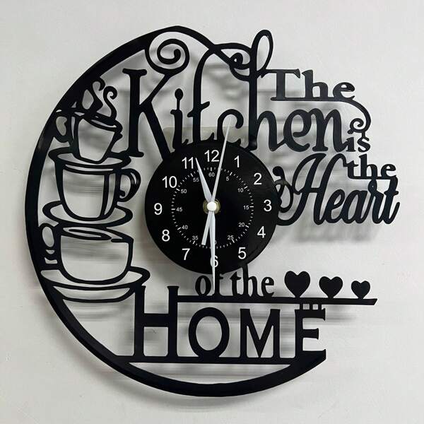 1 Vinyl Record Wall Clock, Silent Wall Clock, Suitable For Living Room, Bedroom, Room Decoration, Home Decoration, Kitchen, Office Decoration, Bar, Cafe, Coffee Shop Wall Clock Decoration
