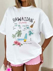 Blusas de verano para mujeres, camisetas para todo tipo de ocasiones, con patrones lindos, ideales para vacaciones, con diseños adorables para el verano - Blanco - Ver 2