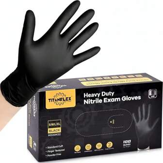 20/50/100-Piece Black Disposable Nitrile Gloves For Painting ,Multipurpose For Kitchen Bathroom CleaningDishwashing. For Painting.Crafts,Cleaning , Beauty & Nail Care -Home Cleaning Essentials,Kitchen,Tattoo, Beauty, Hair Dyeing, BeautySalon Cleaning Gadgets,HomeCleaning Essentials(No Box)