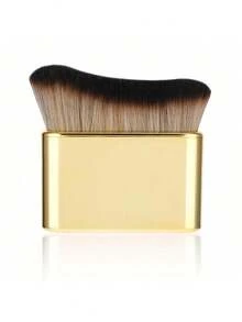 1支玫瑰金腮红/修容双头刷，歌舞伎粉底刷，腮红刷，眼影刷，修容刷，面部及颈部刷，双密度化妆刷，粉底刷，遮瑕刷，腮红刷，轮廓刷，修容刷，散粉刷，粉底刷，腮红刷 - 金色 - 查看 9