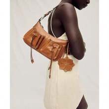 Mango Women's Gathered Pockets Leather Shoulder Bag - Leather - View 2