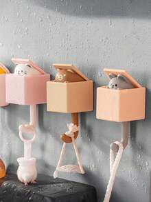 1 个塑料墙钩，可爱卡通设计墙钩适用于家庭 6 种风格创意猫挂钩可爱无缝宿舍卧室门衣钩挂钩钥匙雨伞毛巾帽衣帽架墙壁装饰圣诞节、万圣节、感恩节礼物塑料墙钩，可爱卡通设计墙钩适用于家庭 - 掛鉤 - 查看 8